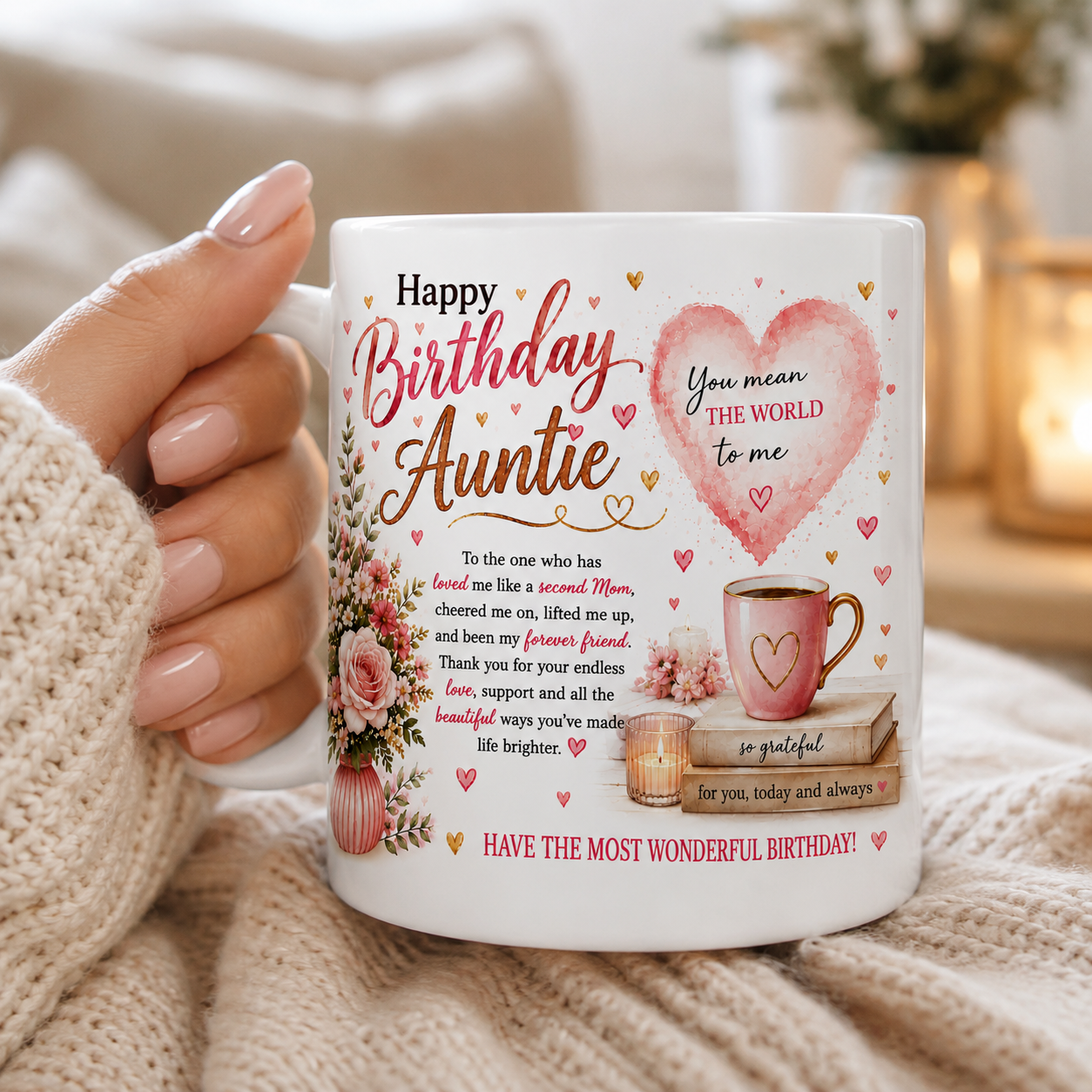 Sentimental Happy Birthday Auntie Mug