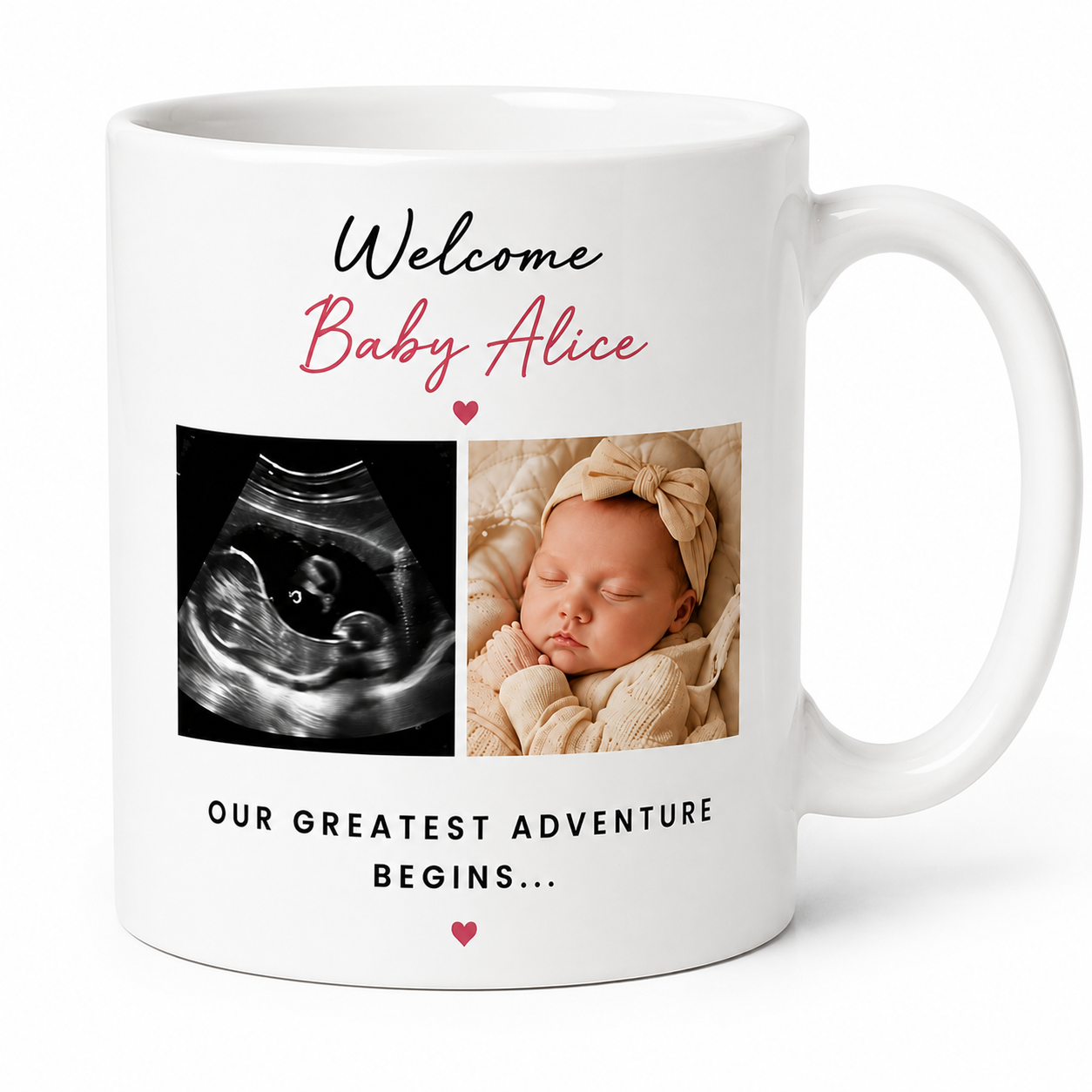 Welcome Baby Girl Personalised Mug