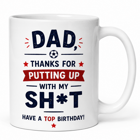 Happy Birthday Dad Football Mug
