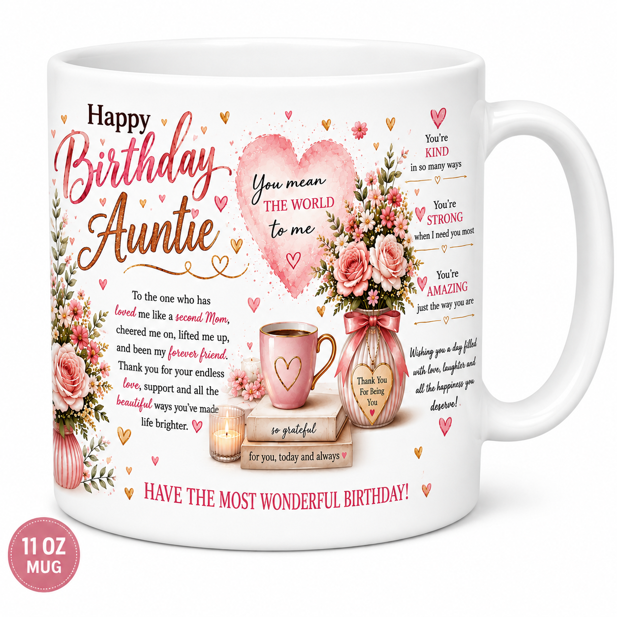 Sentimental Happy Birthday Auntie Mug