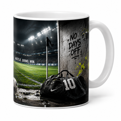 Cake And Candles Football Themed Mug