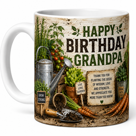 Happy Birthday Grandpa Gardening Mug