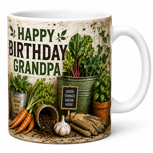 Happy Birthday Grandpa Gardening Mug