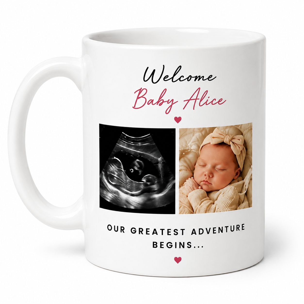 Welcome Baby Girl Personalised Mug